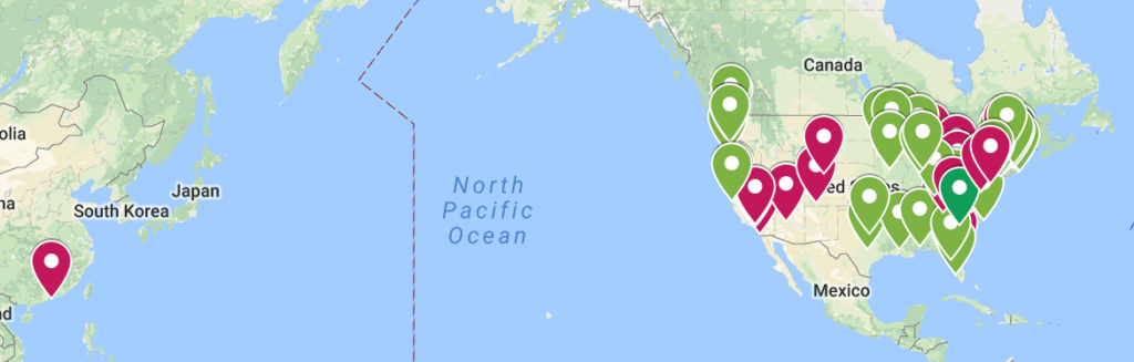 Screen shot of registered 2018 Climate Justice Month and Earth Day events